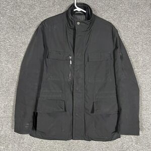 Hugo Boss Selection Jacket Mens 40R Black Field Coat Utility Zip Pockets